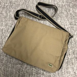 LACOSTE tan messenger bag